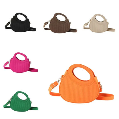 Leather Felt Crossbody Bag