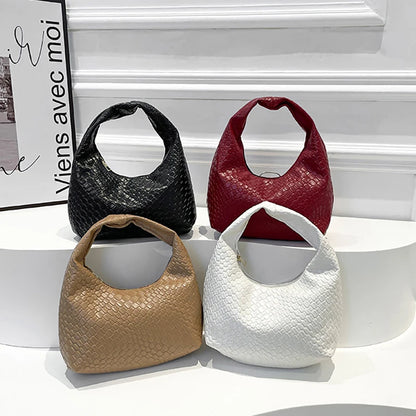 Woven Embossed Hobo Bag
