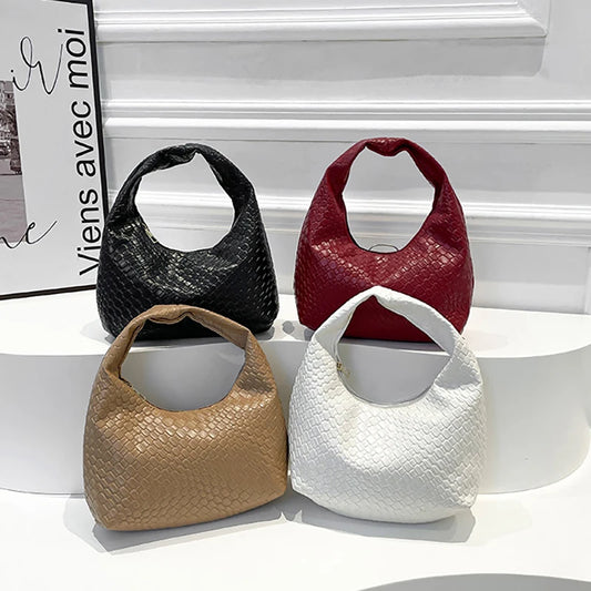 Woven Embossed Hobo Bag