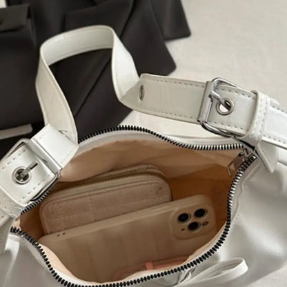 Crossed Leather Y2k Bag