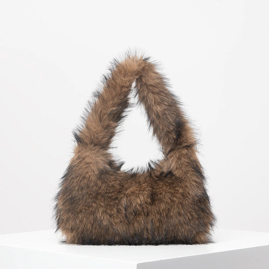 Plush Shoulder Handbag