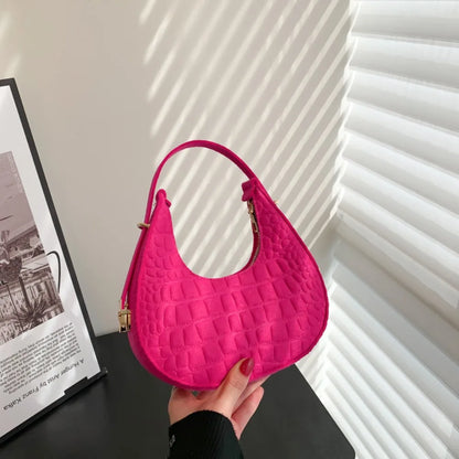 Solid Color Crescent Bag