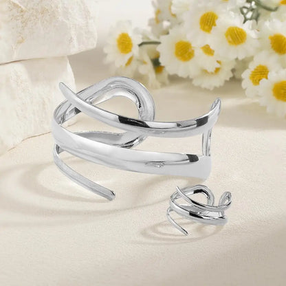 Silver Spiral Cuff Bracelet