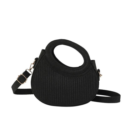 Leather Felt Crossbody Bag