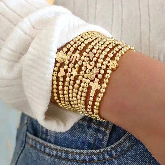 Punk Vintage Gold Heart Stack