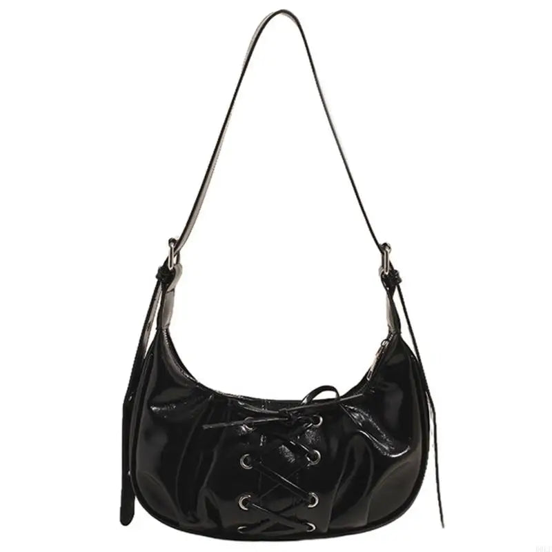 Crossed Leather Y2k Bag