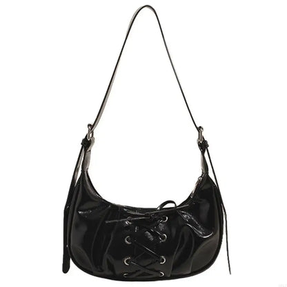 Crossed Leather Y2k Bag