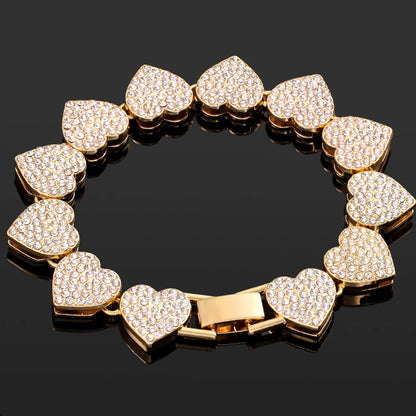 Iced Out Pink Cuban Bracelet Set