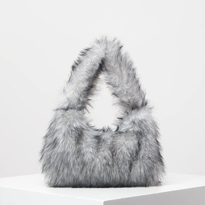 Plush Shoulder Handbag