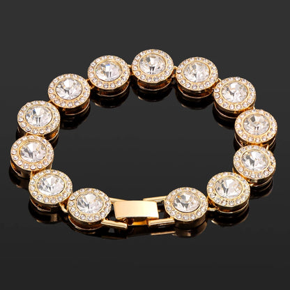 Iced Out Pink Cuban Bracelet Set