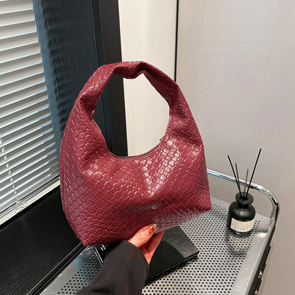 Woven Embossed Hobo Bag