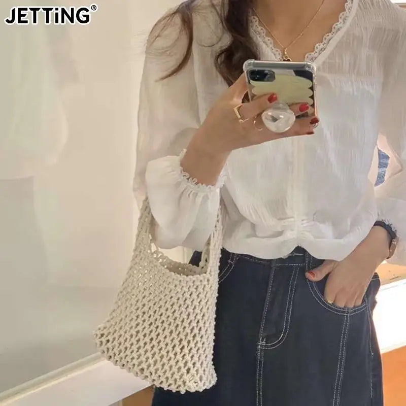 Knitting Crochet Beach Shoulder Bag