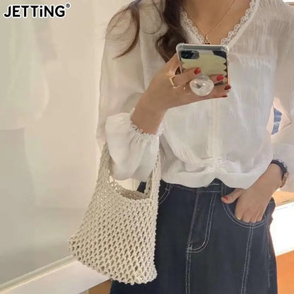 Knitting Crochet Beach Shoulder Bag