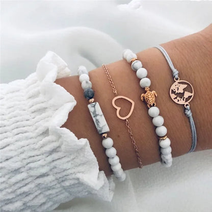 7 Pcs/Set Punk Gold Bracelets