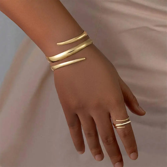 Silver Spiral Cuff Bracelet