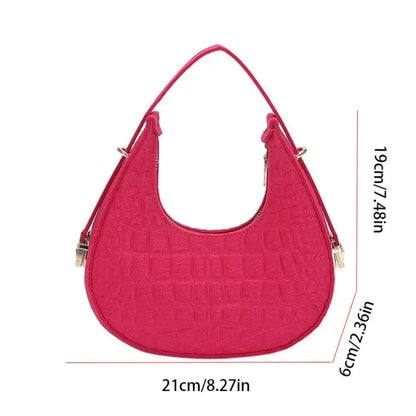 Solid Color Crescent Bag