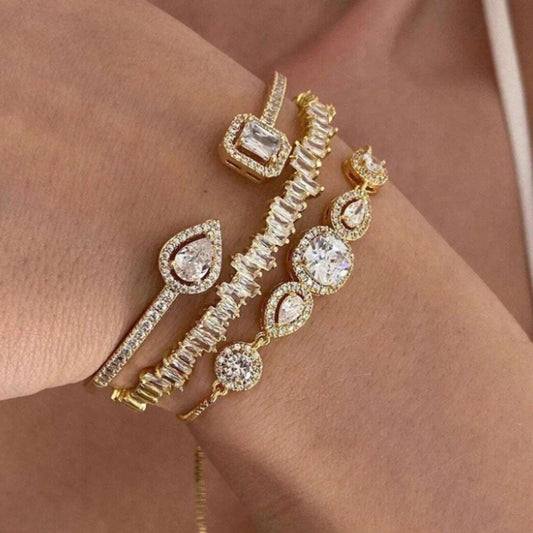 ZAKOL 3pcs Adjustable Open Bangle Bracelets