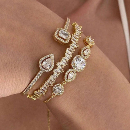 ZAKOL 3pcs Adjustable Open Bangle Bracelets