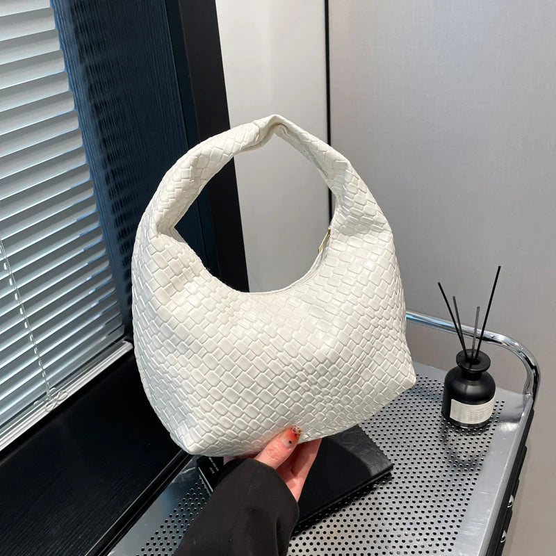 Woven Embossed Hobo Bag
